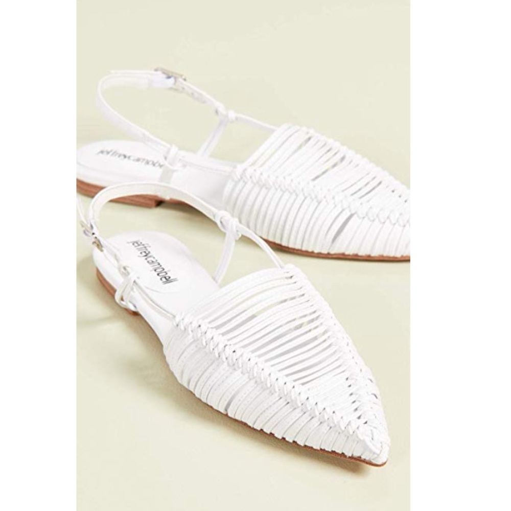 NWT, NIB JEFFERY CAMPBELL MYRON FLATS IN WHITE - Picture 4 of 4